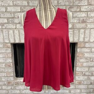 Loft Elegant Red Sleeveless Top size Small